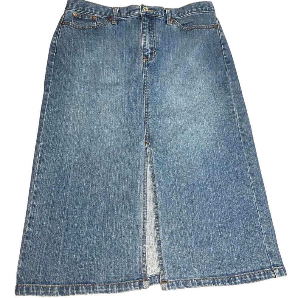 VTG 2004 Gap Jeans Womens Denim A-Line Skirt Size 10 Medium Wash Blue 5-Pocket